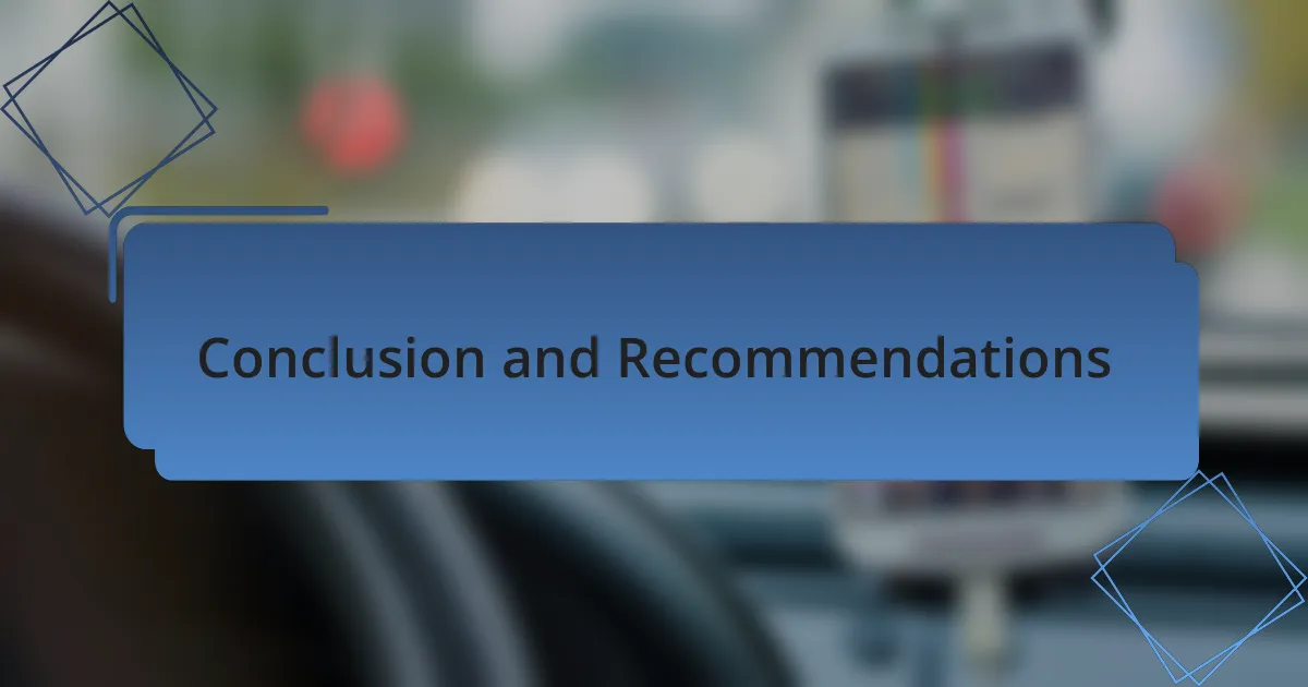 Conclusion and Recommendations