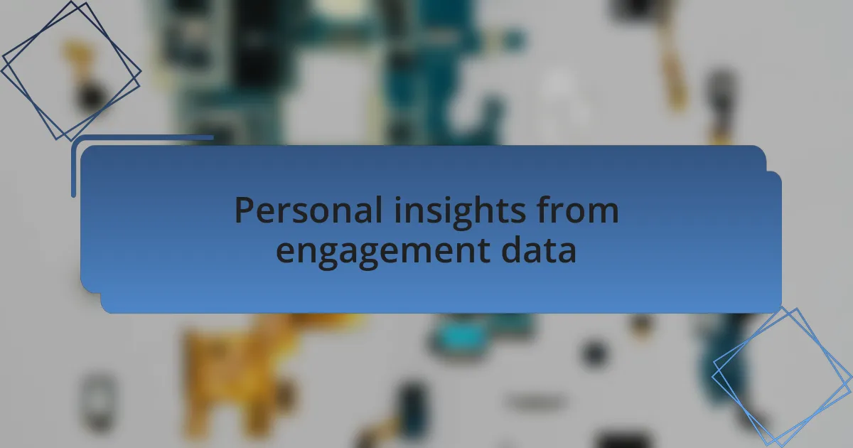 Personal insights from engagement data