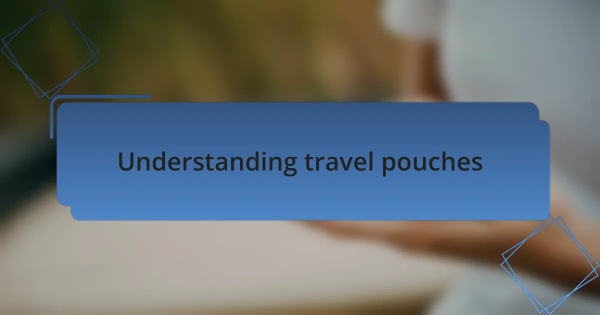 Understanding travel pouches