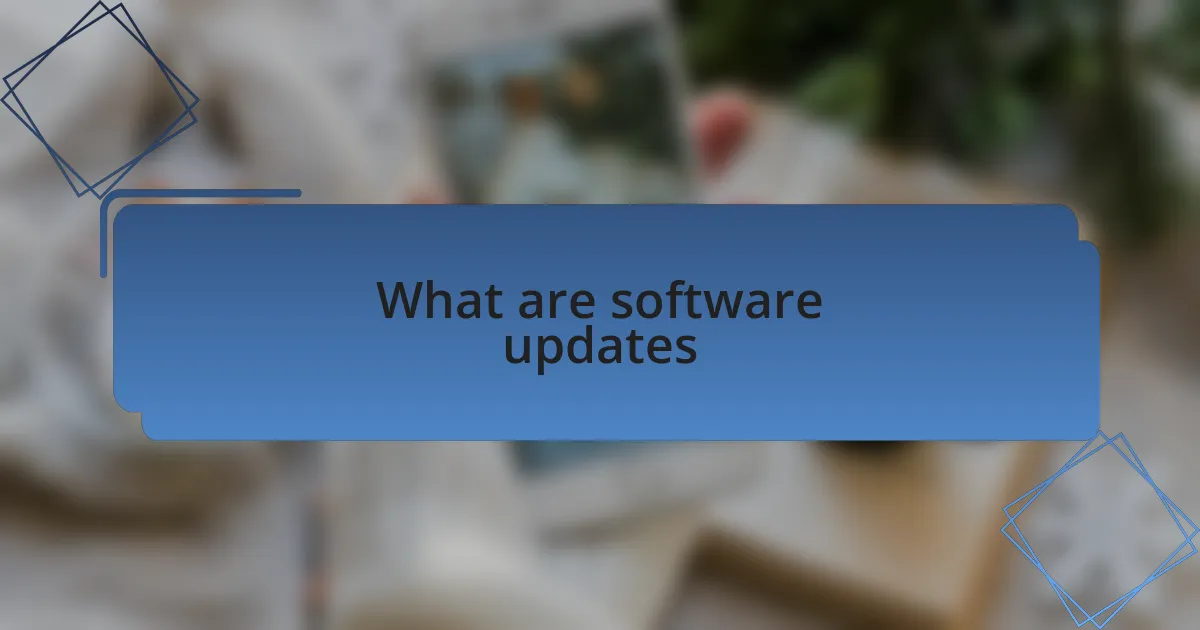 What are software updates